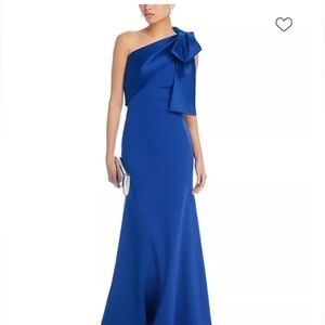 AQUA Satin Bow Maxi Gown